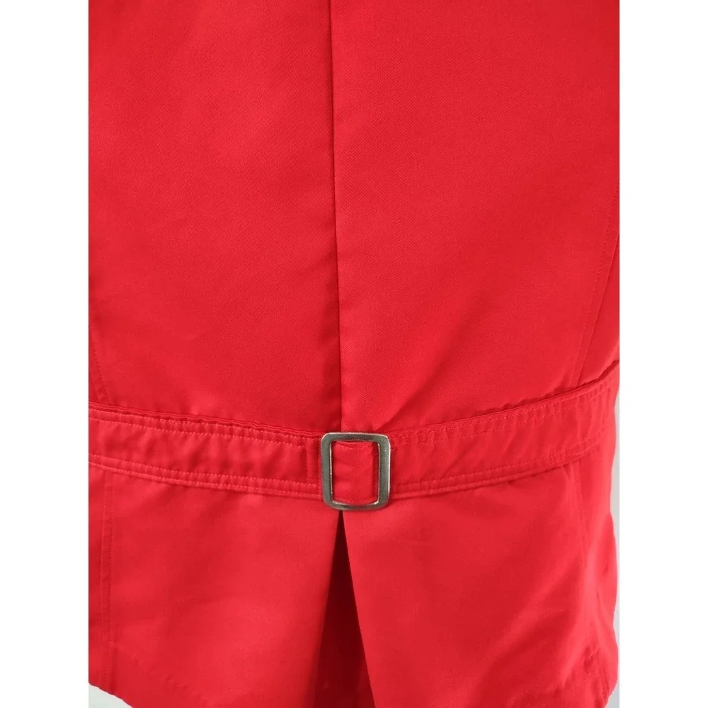 Southern Lady Vest Women's Size P10 Red Collared Sleeveless Button Up  2 Pockets